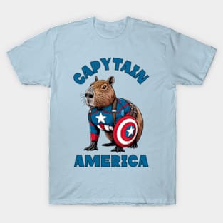 Capybara CAPYTAIN AMERICA T-Shirt